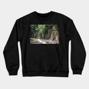 Lainbachtal - Steep tilted rock strata Crewneck Sweatshirt